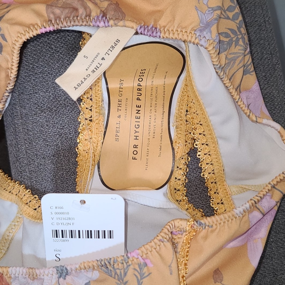 New spell designs wild bloom bloomer panty gold S - Picture 9 of 16